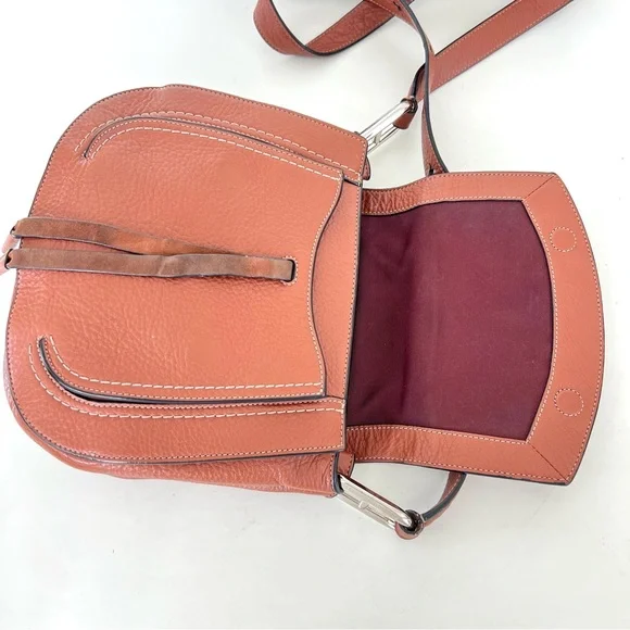 ♦️SOLD♦️MARC JACOBS Maverick Pebble Leather Flap w Suede Ties Saddle Shoulder - Picture 12 of 16